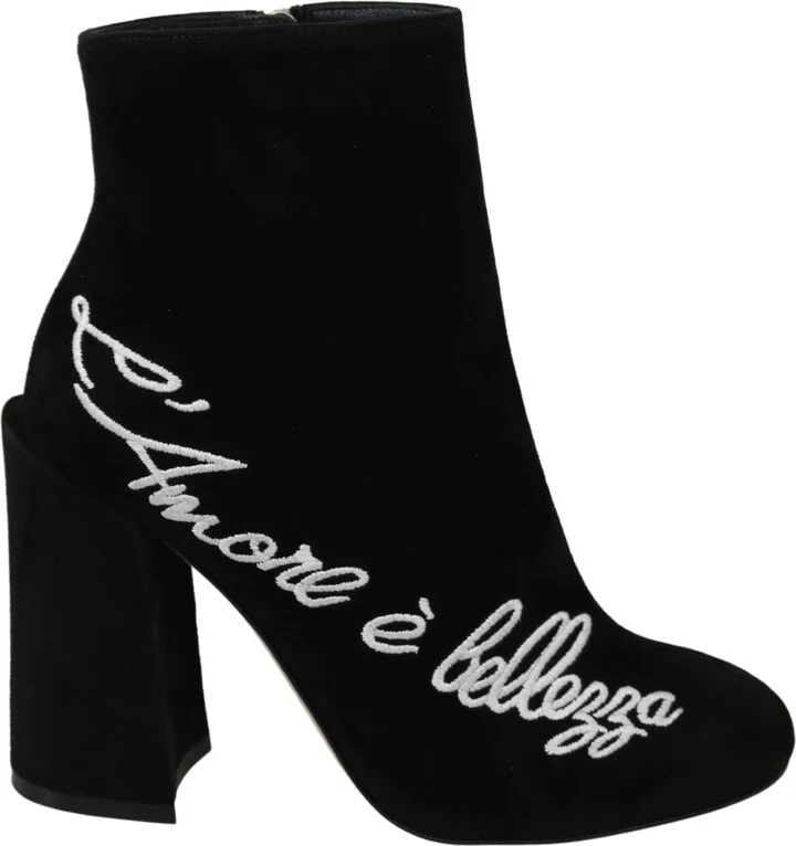 Black Suede L'Amore E'Bellezza Boots Women's Shoes