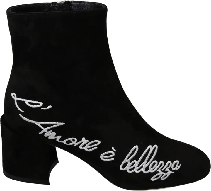 Black Suede L'Amore E'Bellezza Boots Women's Shoes