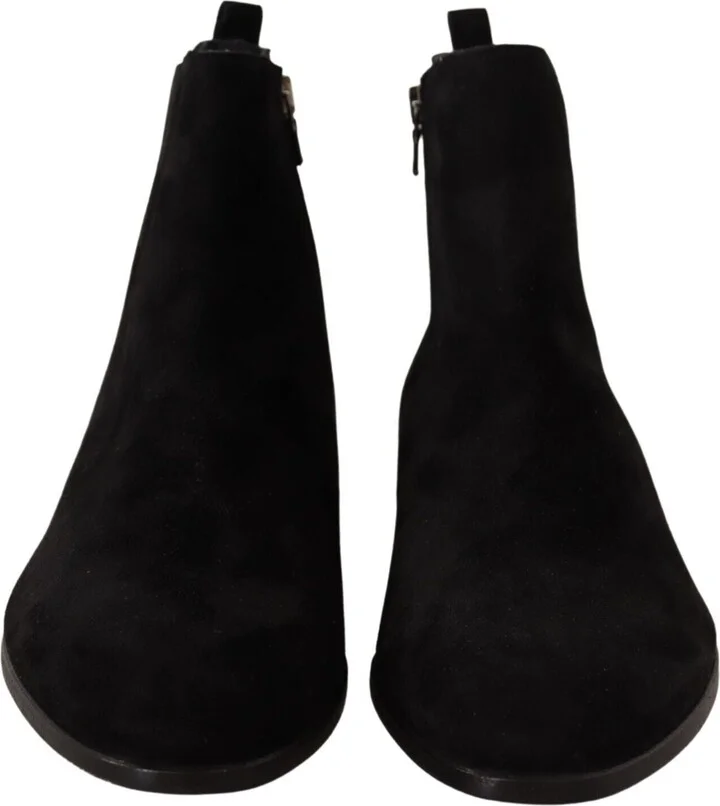 Black Suede Leather Chelsea Mens Boots Men's Shoes - Image 2