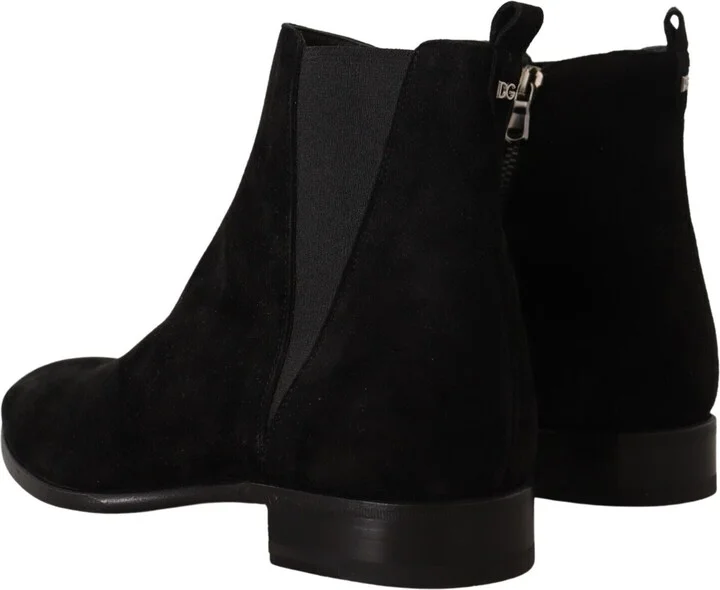 Black Suede Leather Chelsea Mens Boots Men's Shoes - Image 4
