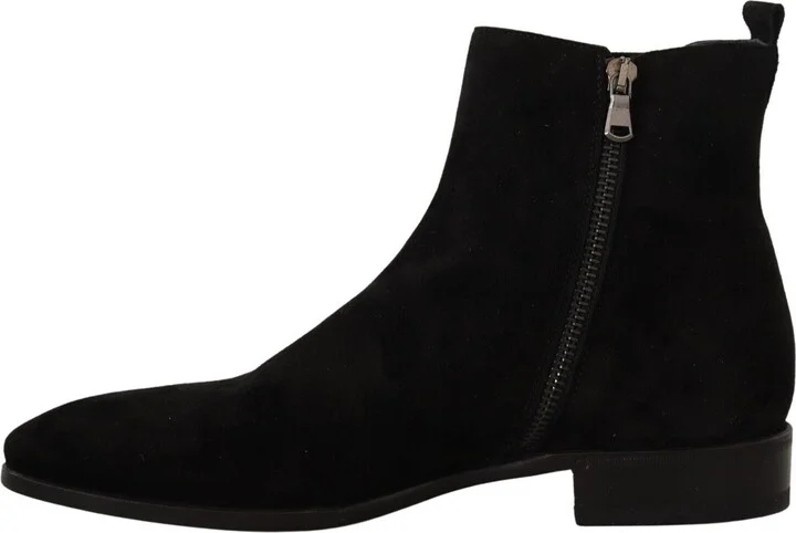 Black Suede Leather Chelsea Mens Boots Men's Shoes - Image 5