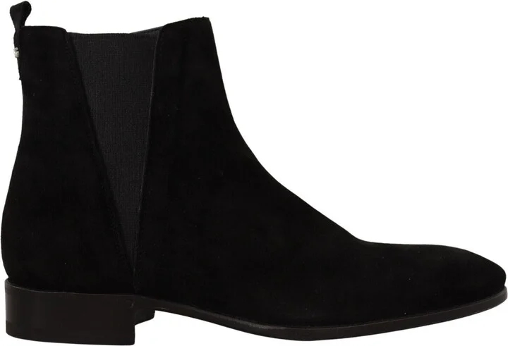Black Suede Leather Chelsea Mens Boots Men's Shoes