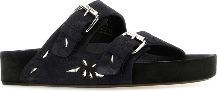 Black Suede Lennyo Slippers - Image 2