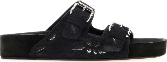 Black suede Lennyo slippers