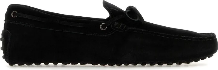 Black suede loafers