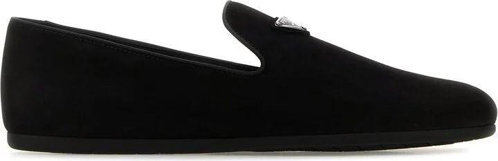 Black suede loafers