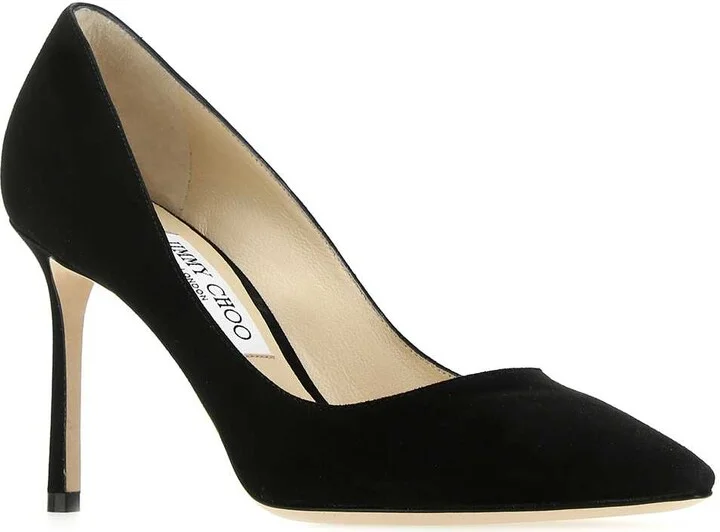 Black Suede Romy 85 Pumps