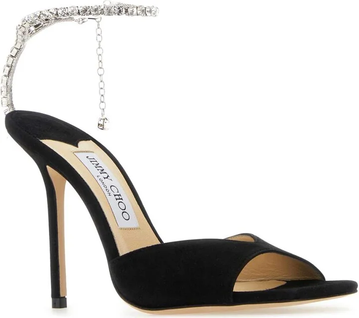 Black Suede Saeda 100 Sandals - Image 2