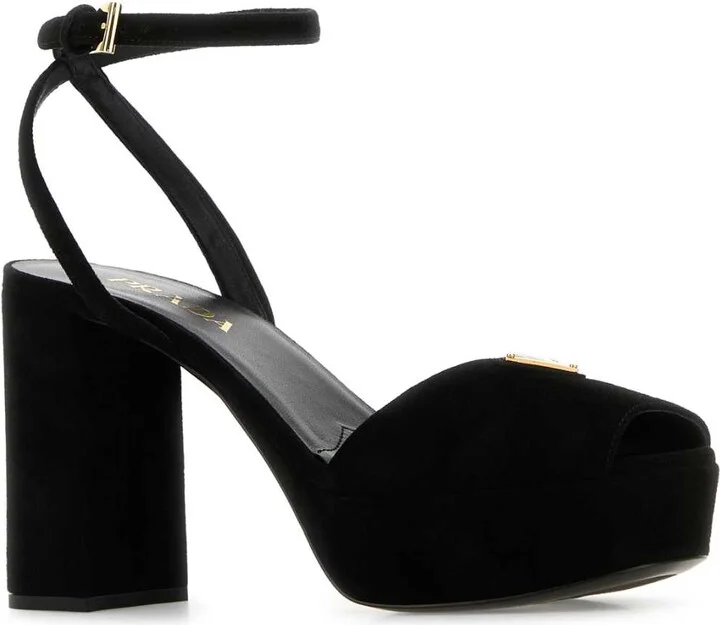 Black Suede Sandals - Image 2