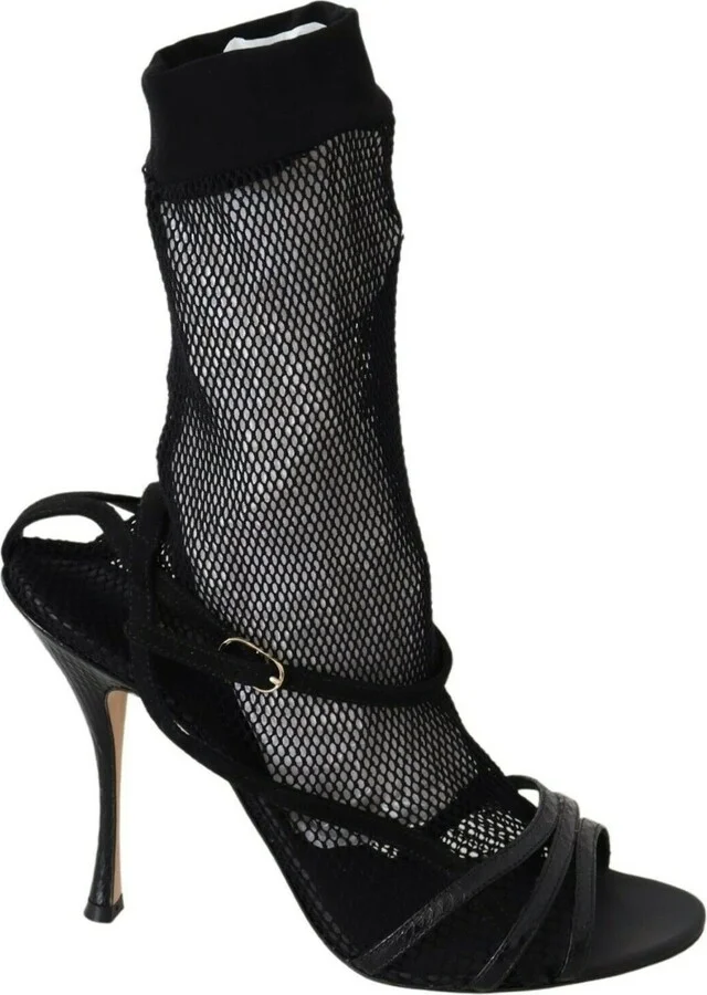 Black Suede Short Boots Sandals Women's Shoes