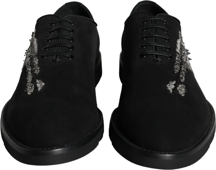 Black Suede Sicilia Lace Up Formal Men's Shoes - Image 2