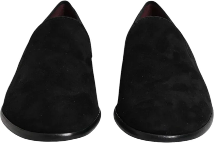 Black Suede Slip On Loafers Formal Men's Shoes - Image 2