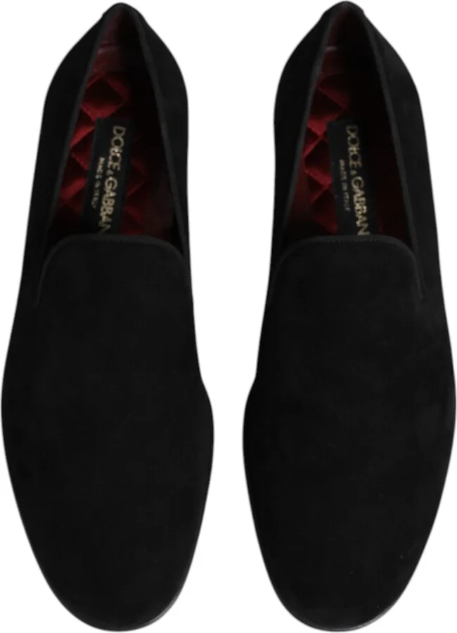 Black Suede Slip On Loafers Formal Men's Shoes - Image 3