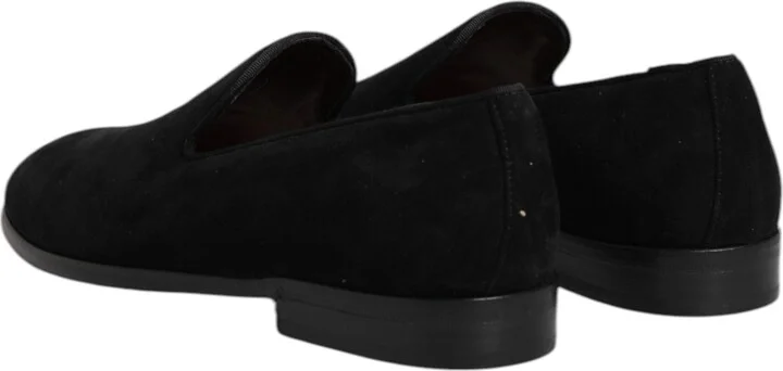 Black Suede Slip On Loafers Formal Men's Shoes - Image 5