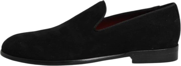 Black Suede Slip On Loafers Formal Men's Shoes - Image 6