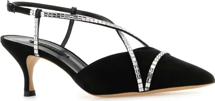 Black Suede Starsway Julia Pumps - Image 2