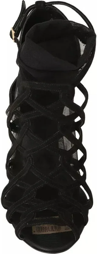 Black Suede Stilettos Booties Socks Women's Shoes (Pre-Owned) - Image 3