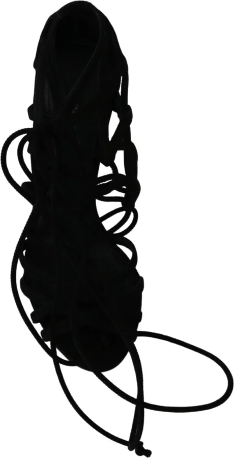 Black Suede Strap Stilettos Shoes Women's Sandals - Image 3