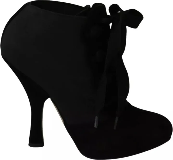 Black Suede Stretch Ankle Boots Booties Women's Shoes (Pre-Owned)
