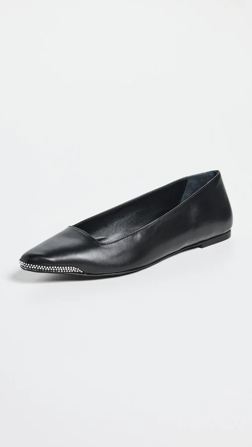 Black Suede Studio Aria Flats - Image 2