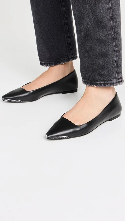 Black Suede Studio Aria Flats - Image 5