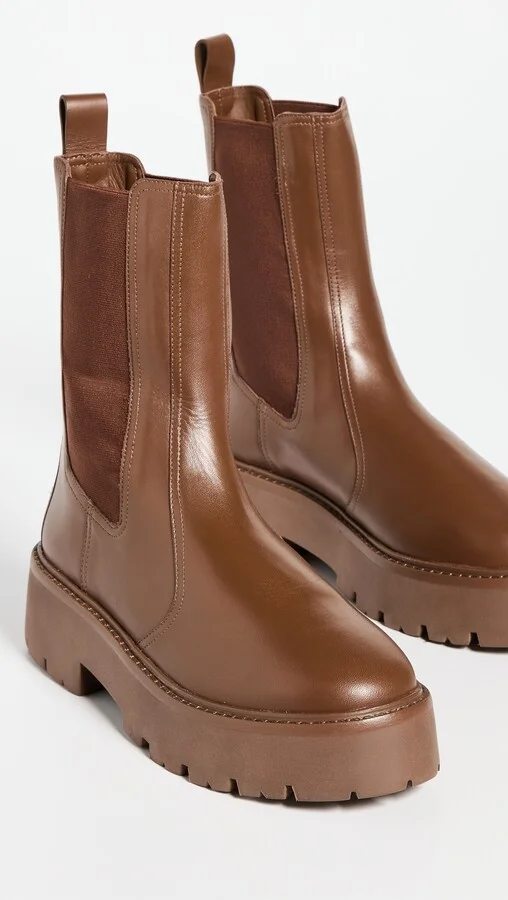 Black Suede Studio Austin Chelsea Lug Sole Boots - Image 2