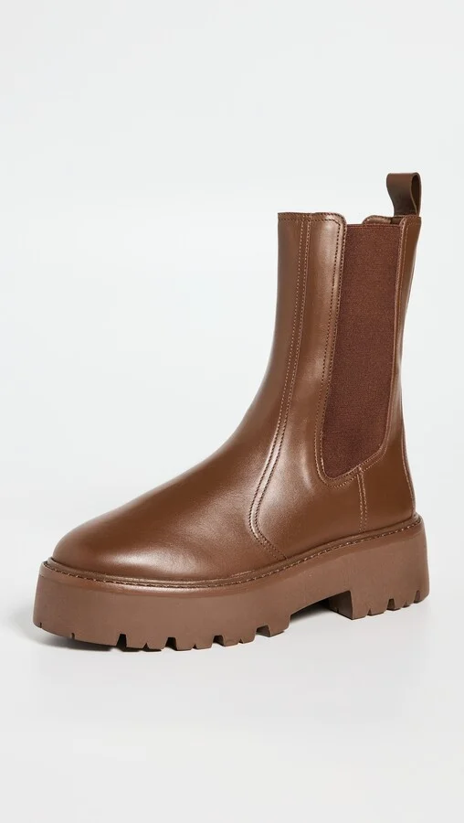 Black Suede Studio Austin Chelsea Lug Sole Boots - Image 3