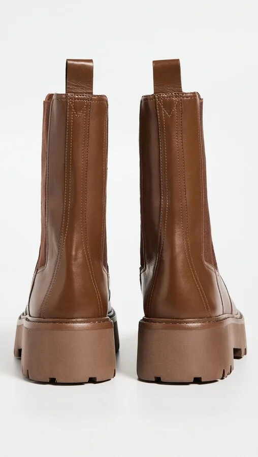 Black Suede Studio Austin Chelsea Lug Sole Boots - Image 4