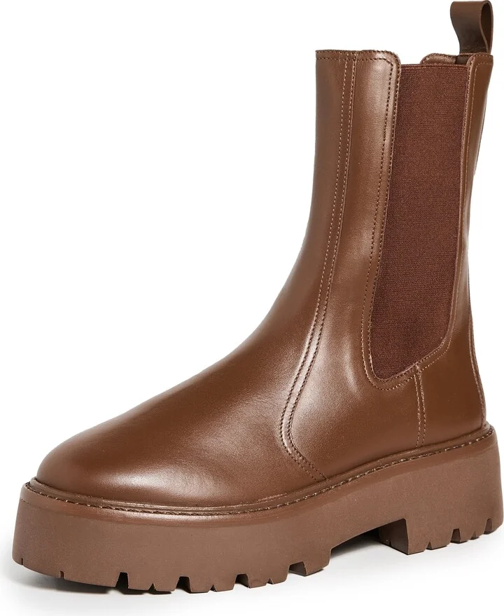 Black Suede Studio Austin Chelsea Lug Sole Boots