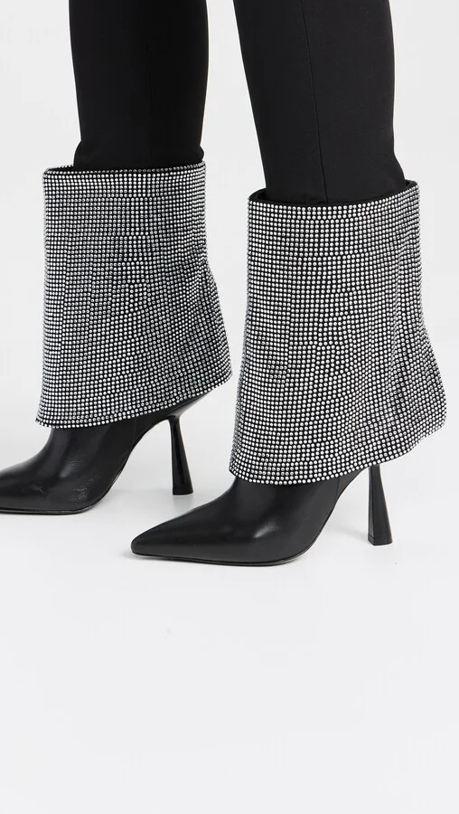 Black Suede Studio Cecille Pointy Toe Ankle Boots - Image 2