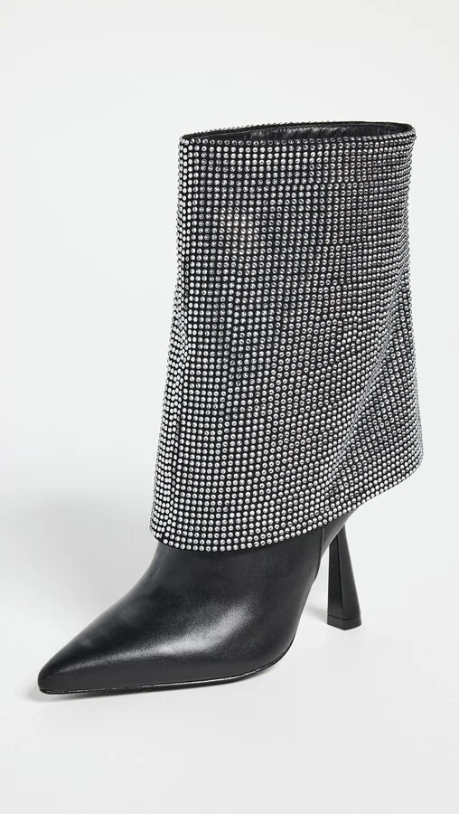 Black Suede Studio Cecille Pointy Toe Ankle Boots - Image 4