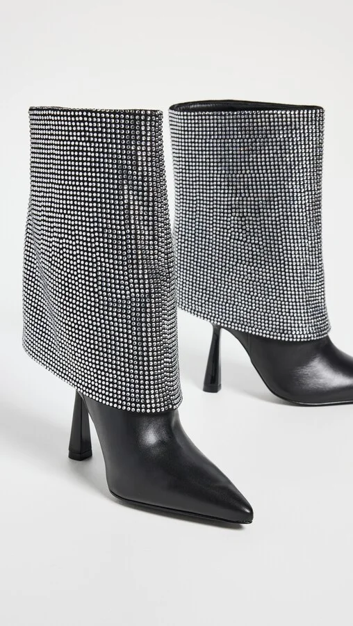 Black Suede Studio Cecille Pointy Toe Ankle Boots - Image 5