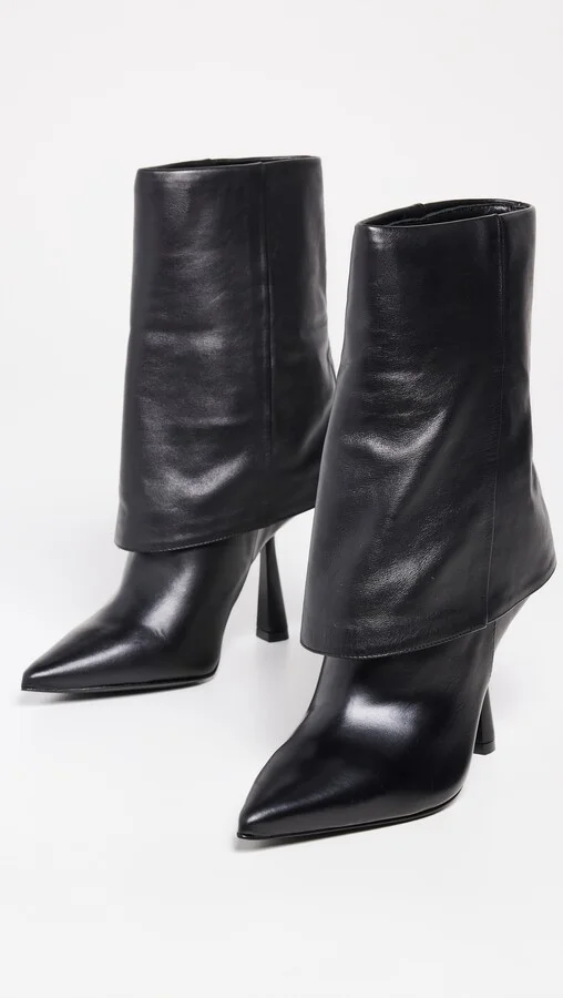 Black Suede Studio Cecille Pointy Toe Ankle Boots - Image 2