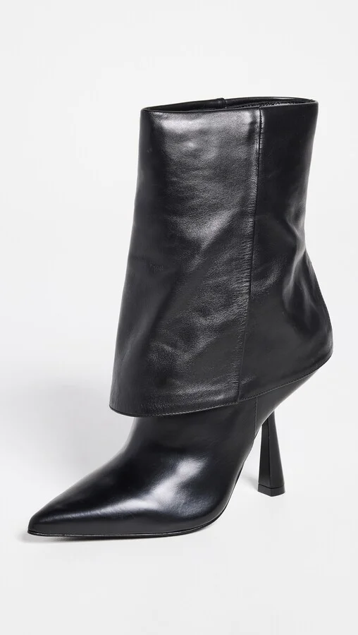 Black Suede Studio Cecille Pointy Toe Ankle Boots - Image 5