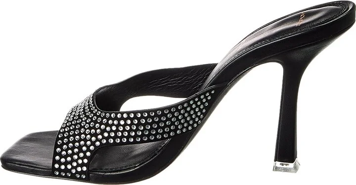 Black Suede Studio Charlie Leather Sandal - Image 2