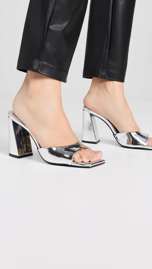 Black Suede Studio Daisy Sandals - Image 3