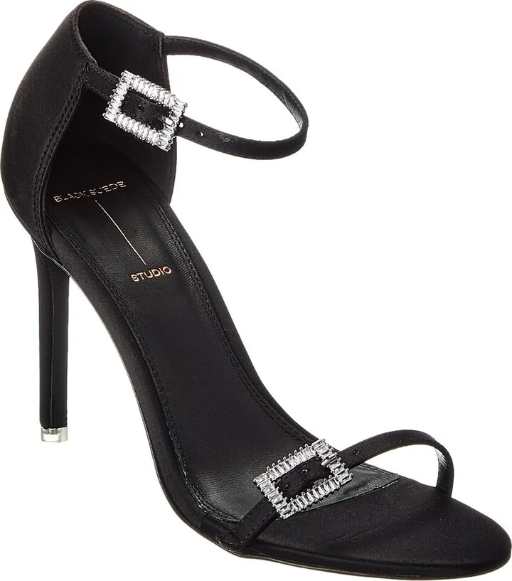 Black Suede Studio Lila Satin Sandal