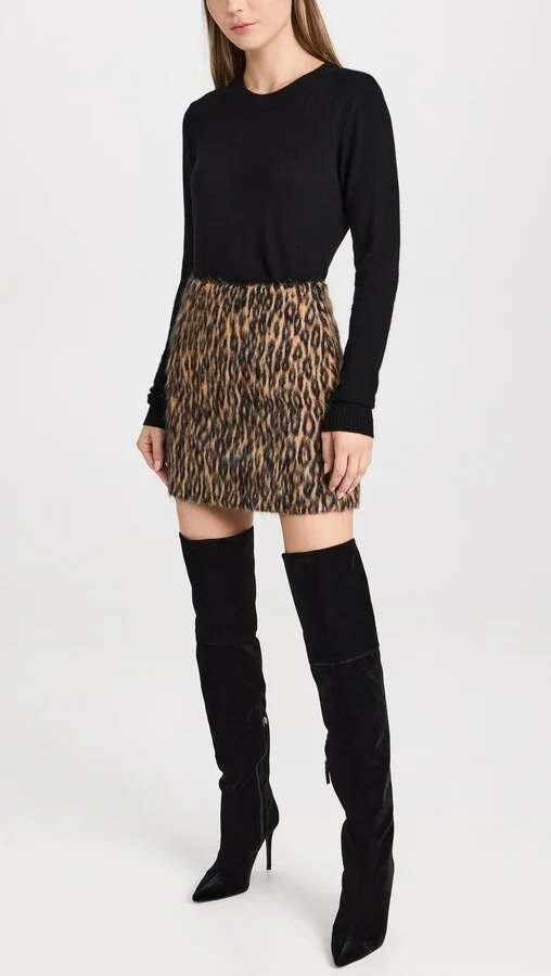 Black Suede Studio Lola Pointy Toe Over The Knee Straight Boots - Image 3