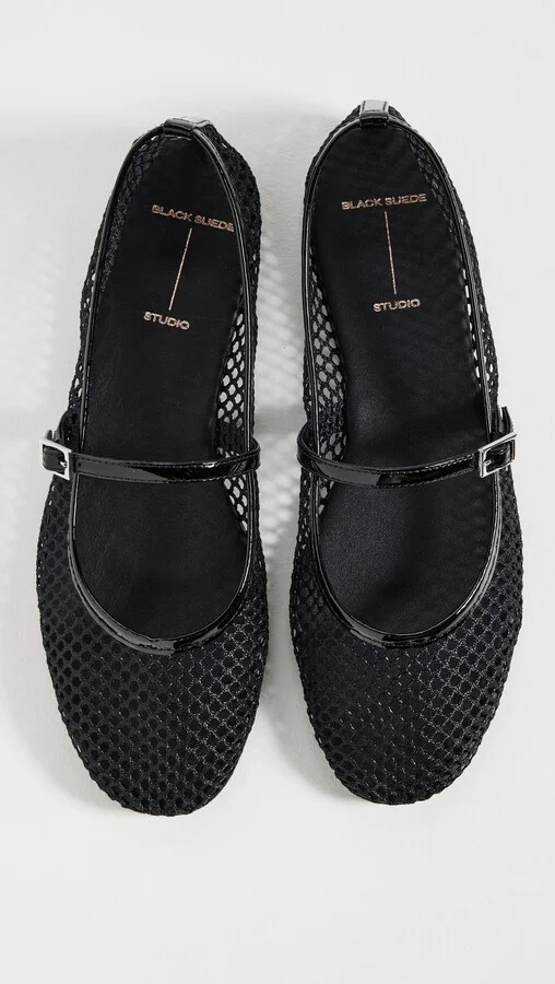 Black Suede Studio Mika Flats - Image 5