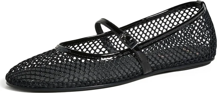 Black Suede Studio Mika Flats