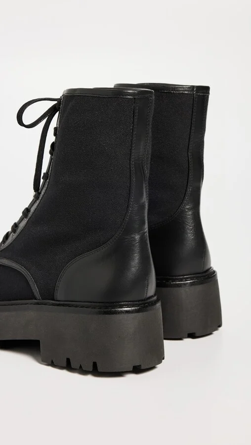 Black Suede Studio Sierra Lace Up Lug Sole Ankle Boots - Image 5