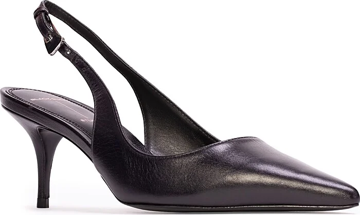 Black Suede Studio Women's Pointed Slingback Pumps