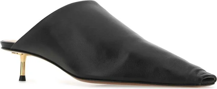 Black Synthetic Leather Mules - Image 2