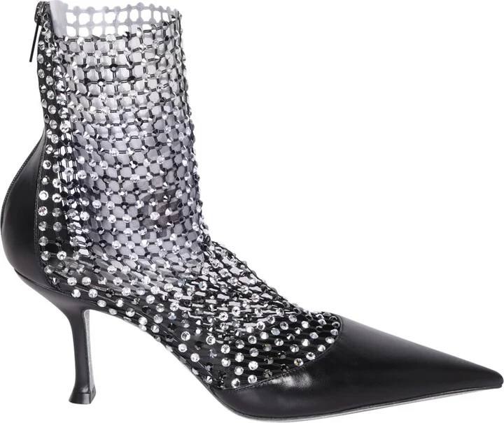 Black T80 Mix Strass Ankle Boots
