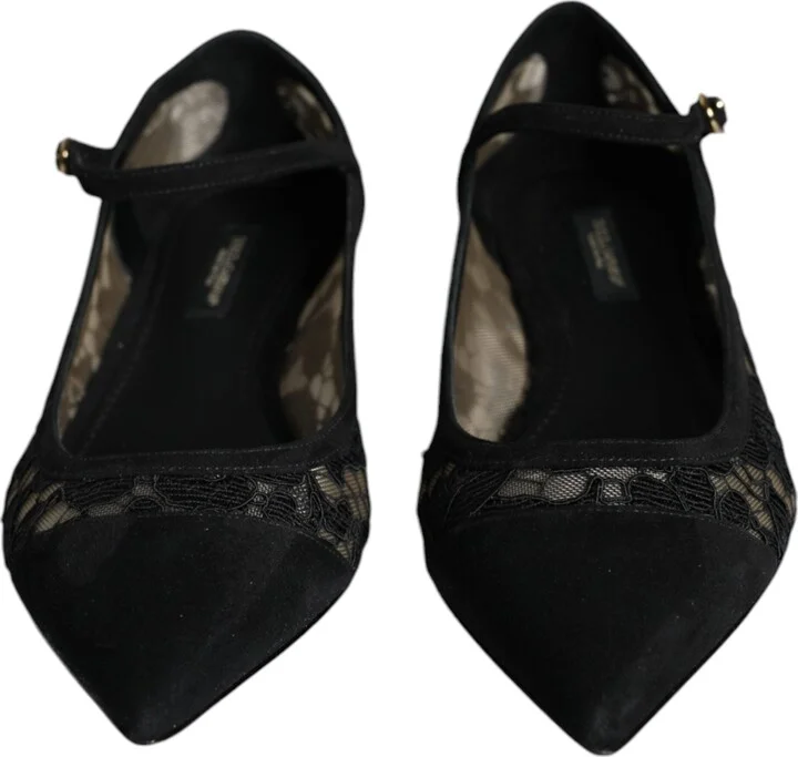 Black Taormina Lace Bellucci Flats Women's Shoes - Image 2