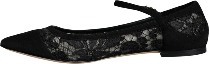 Black Taormina Lace Bellucci Flats Women's Shoes - Image 4