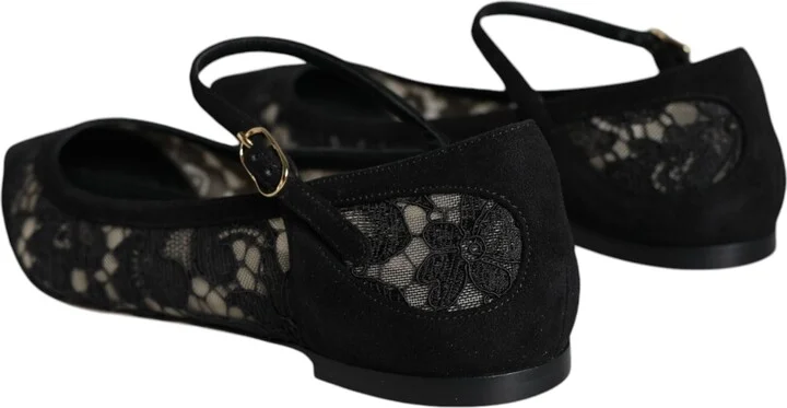 Black Taormina Lace Bellucci Flats Women's Shoes - Image 5