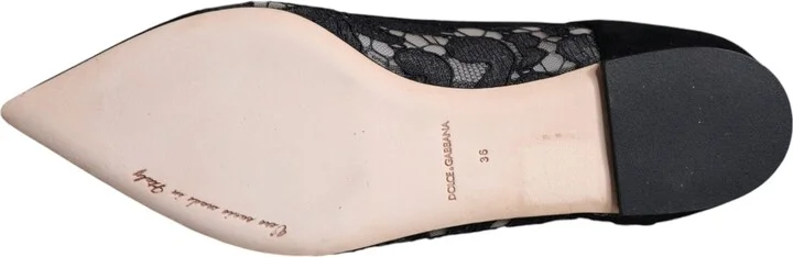Black Taormina Lace Bellucci Flats Women's Shoes - Image 6