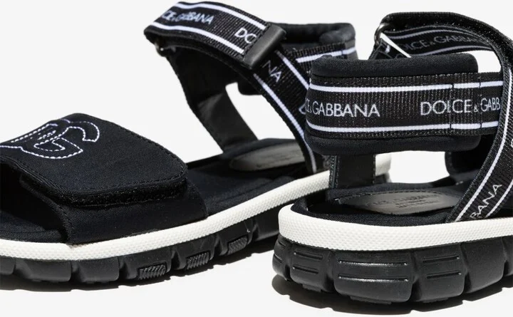 Black Technical Logo Sandals - Image 4