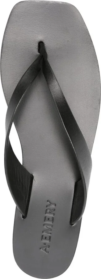 Black The Kinto Leather Flip-Flops - Image 4